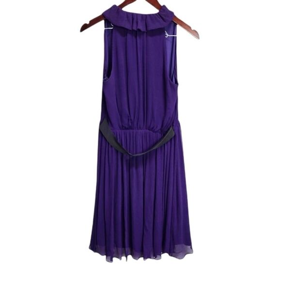 Club Monaco Women's 100% Silk Purple A-line Dress Size 8 - Picture 2 of 7